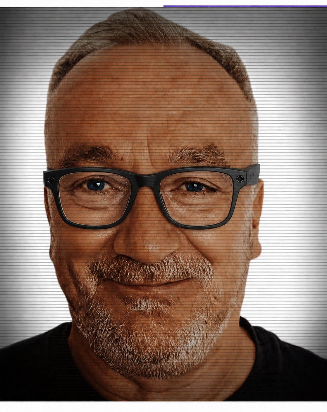John wearing black Ray-Ban Meta Blayzer smart glasses
