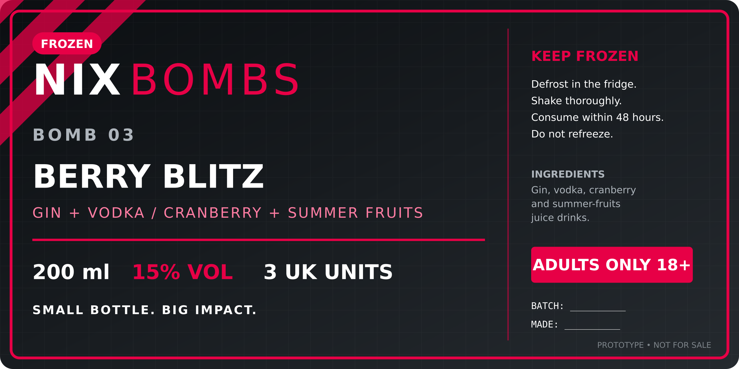 Berry Blitz prototype label