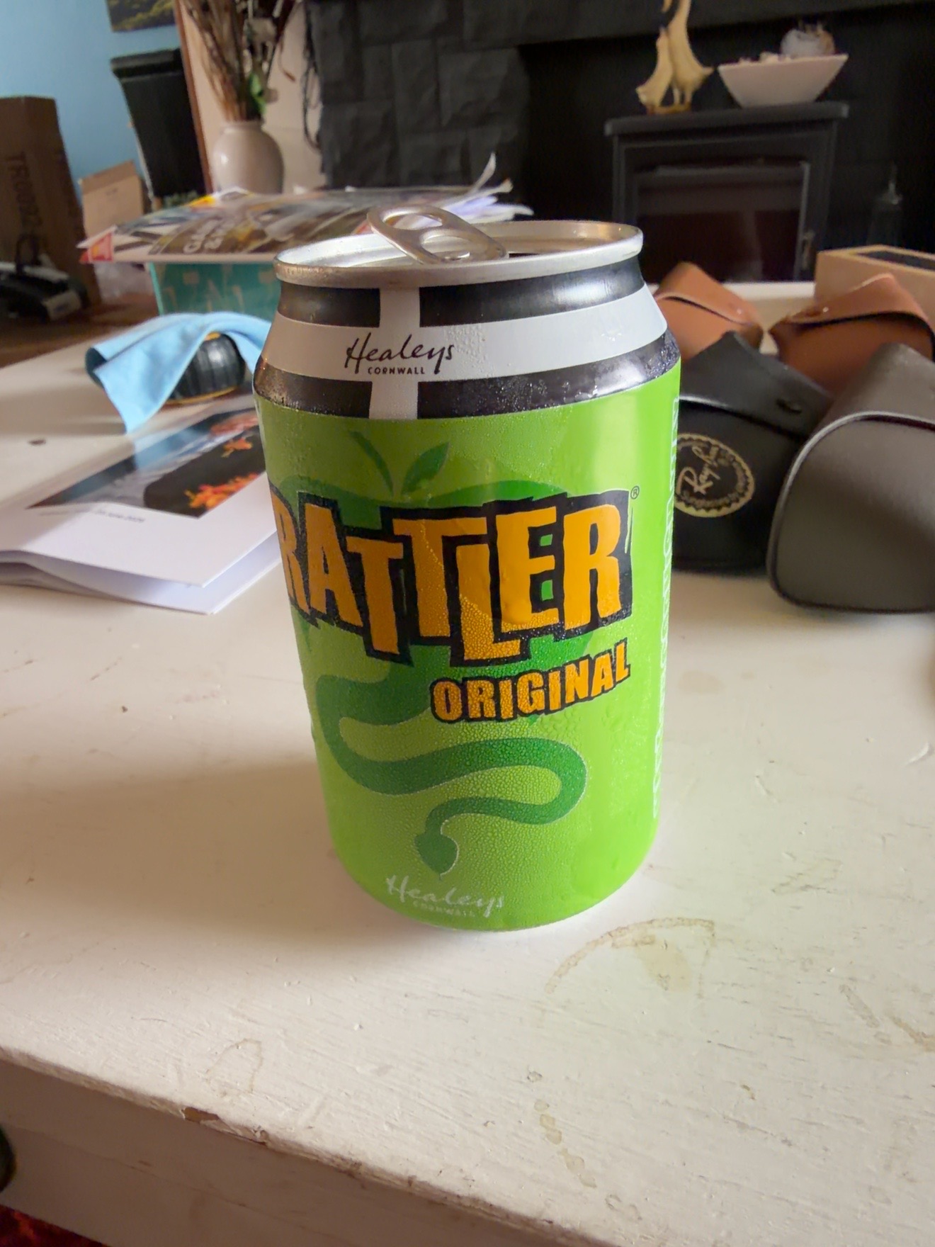 A chilled green can of Rattler Original Cornish Cyder by Healeys