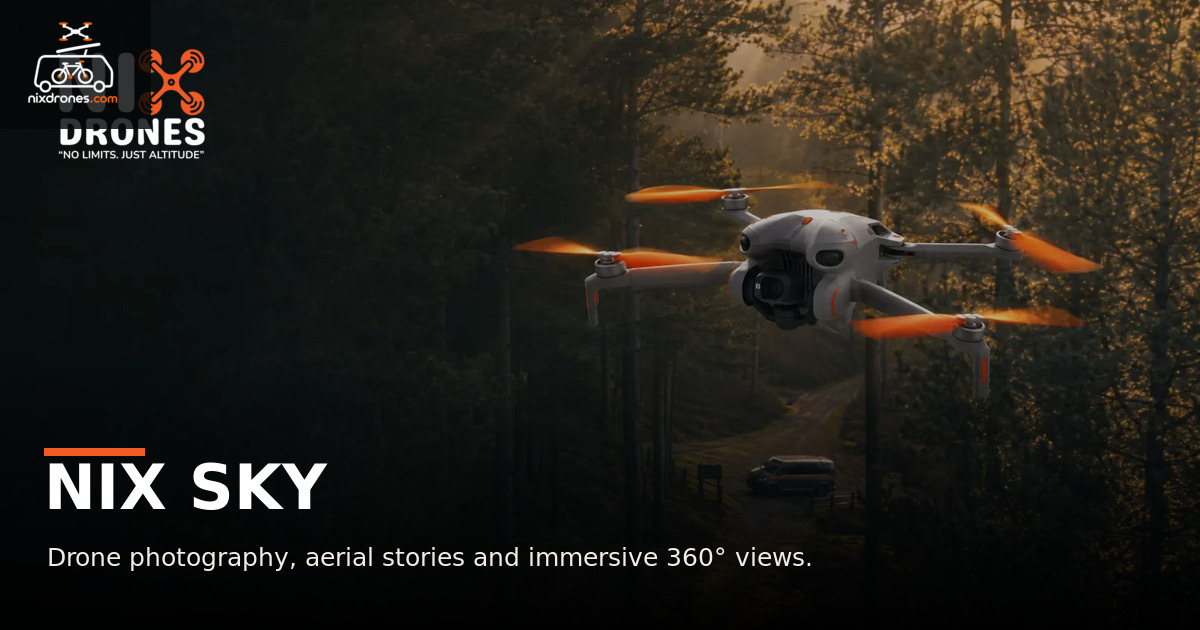 Drone flying above a British landscape